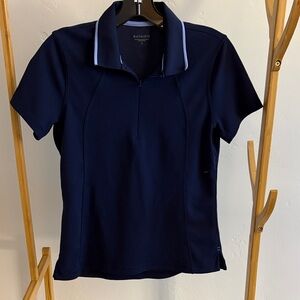 Athleta Dark Blue Short Sleeve Polo